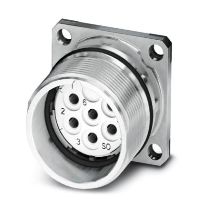 Phoenix Contact M23 Receptacle; CA-07S1NA22S00; Female; 7-Pin; Front Mount; Solder Contacts - 10mm